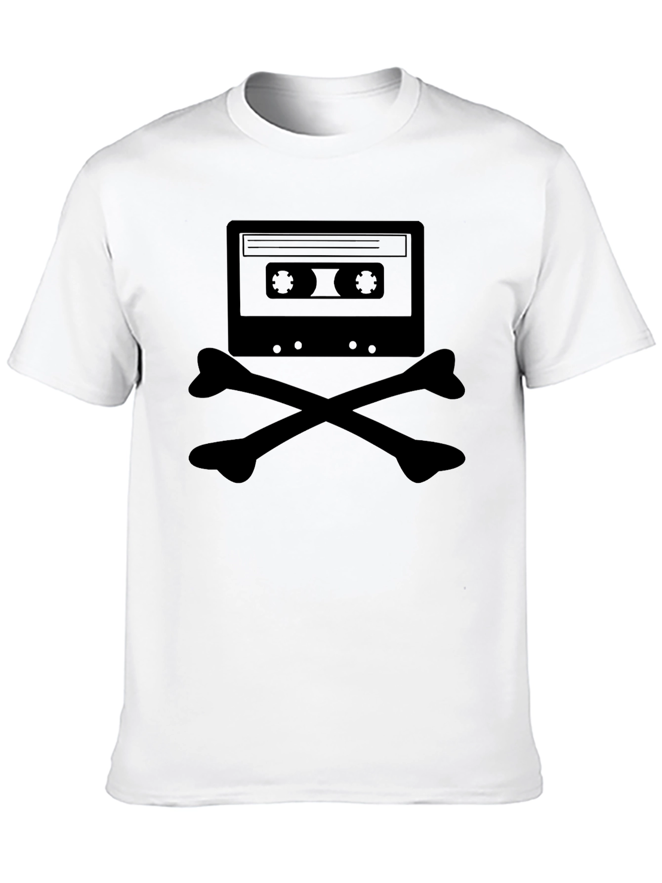 Retro Cassette Skull Graphic T-Shirt