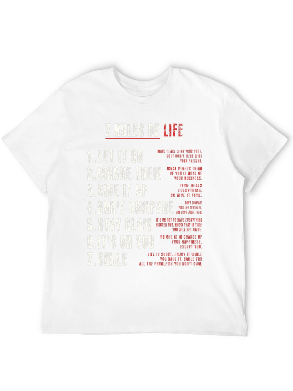 7 Rules of Life Graphic Tee - Motivational T-Shirt
