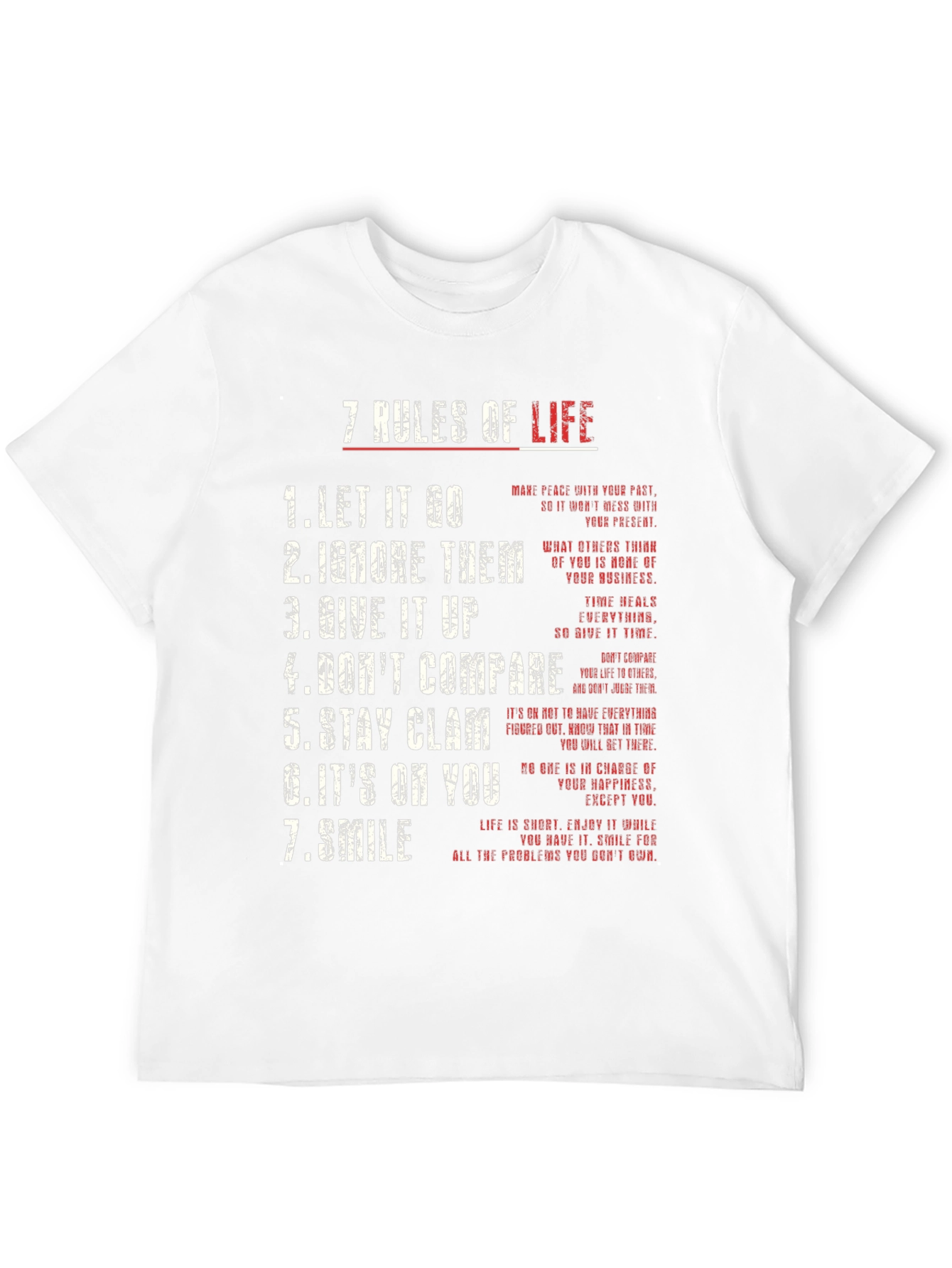 7 Rules of Life Graphic Tee - Motivational T-Shirt