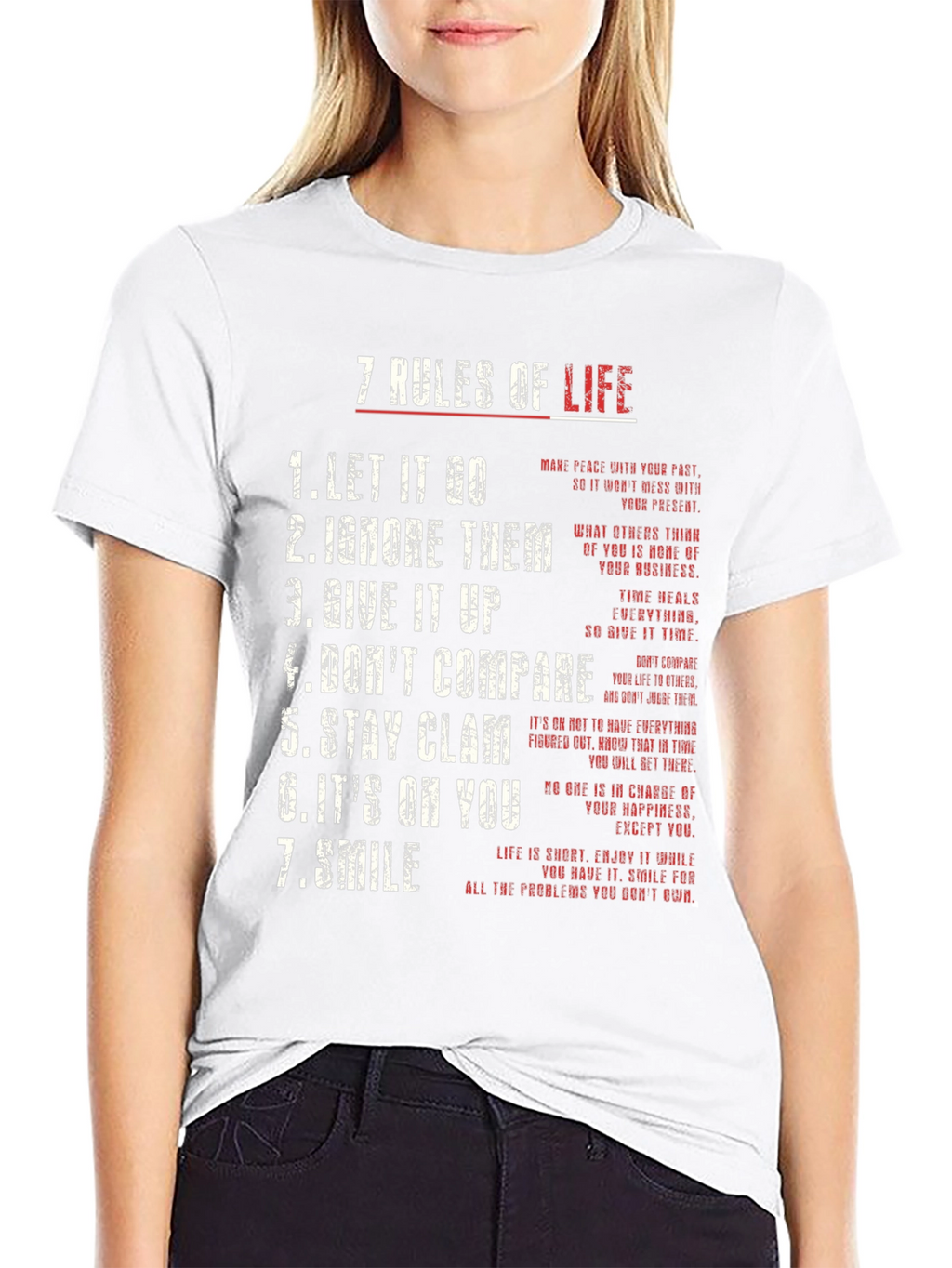 7 Rules of Life Graphic Tee - Motivational T-Shirt