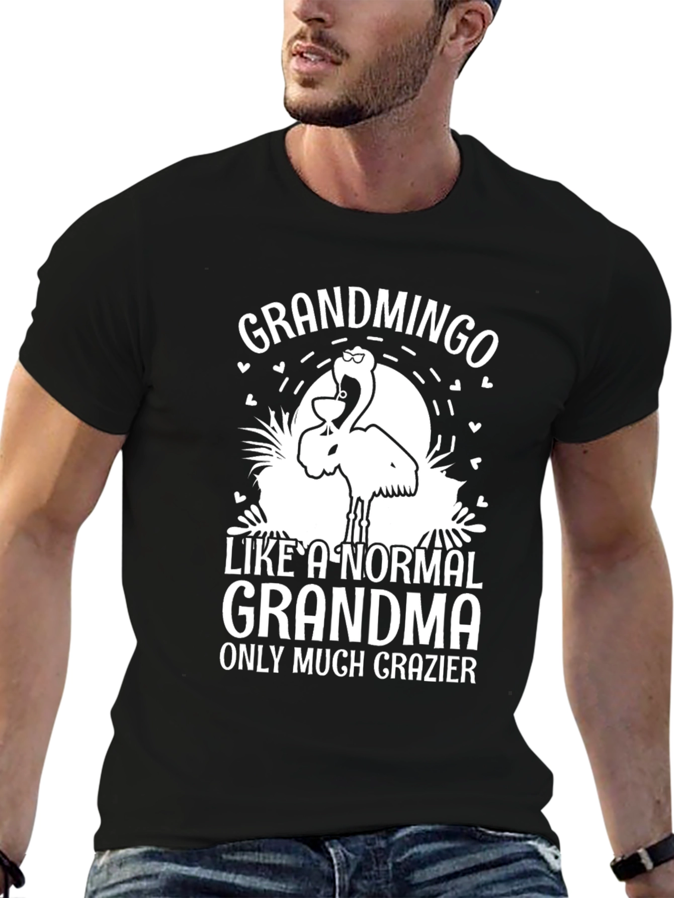 Grandmingo Grandma T-Shirt Funny Flamingo Graphic Tee
