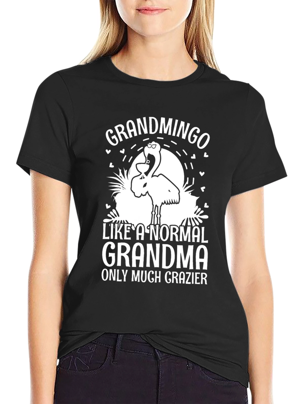 Grandmingo Grandma T-Shirt Funny Flamingo Graphic Tee