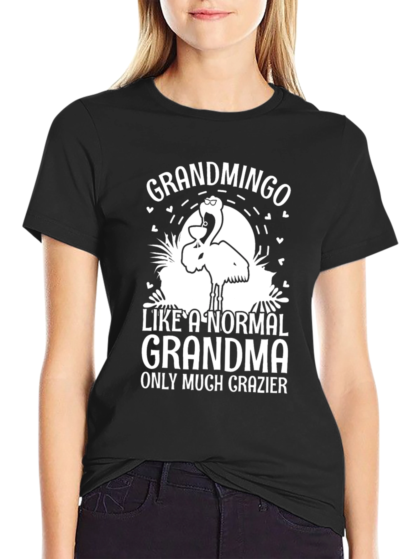 Grandmingo Grandma T-Shirt Funny Flamingo Graphic Tee