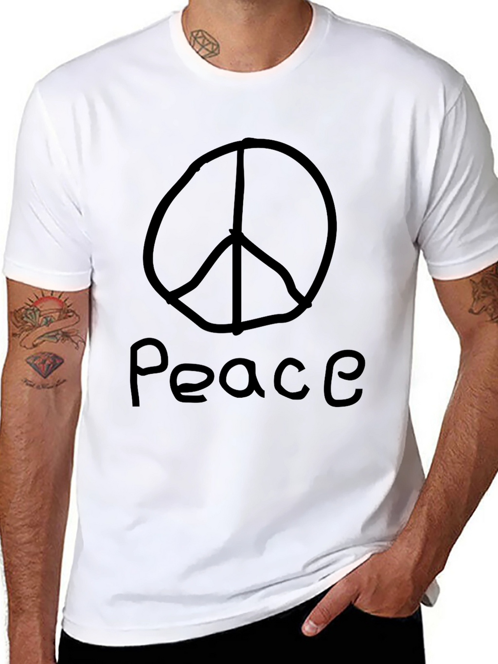 Peace Symbol T-Shirt - Black