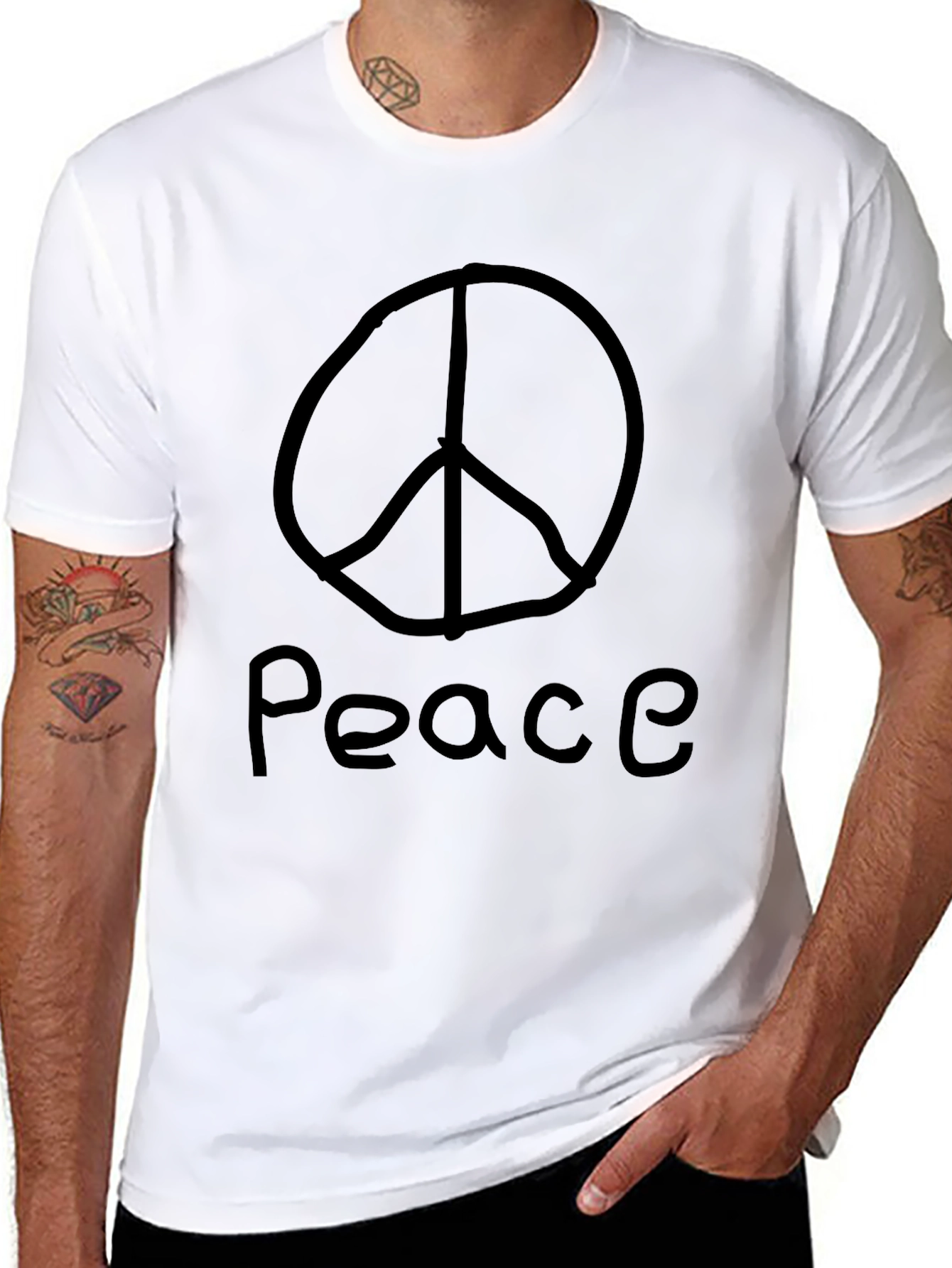 Peace Symbol T-Shirt - Black