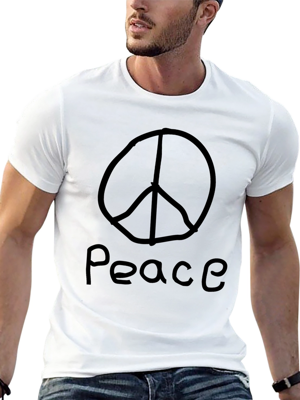 Peace Symbol T-Shirt - Black