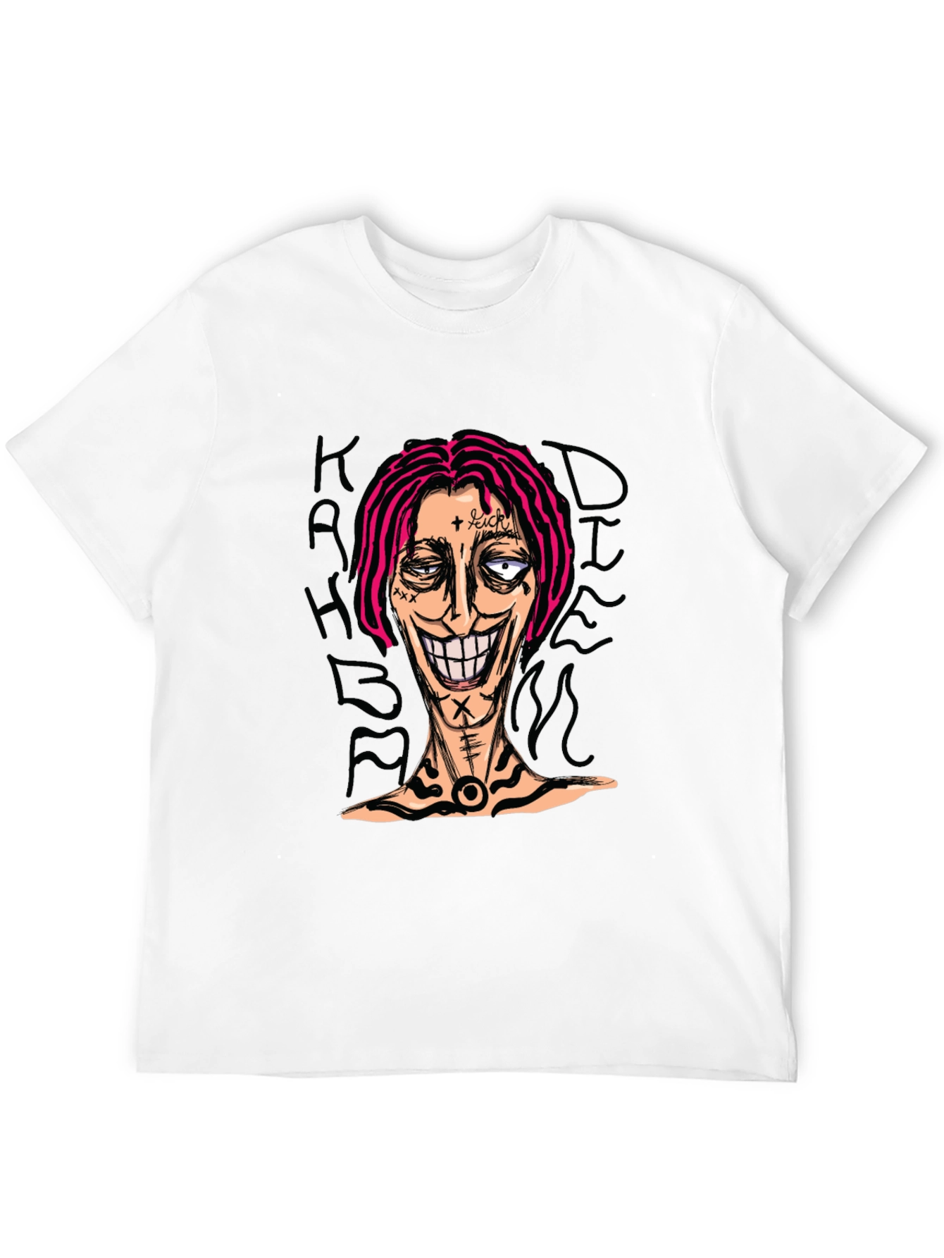 Graphic Print Tee - Edgy Cartoon Design