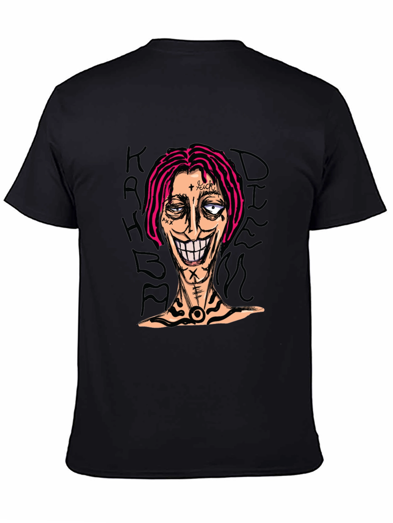 Graphic Print Tee - Edgy Cartoon Design
