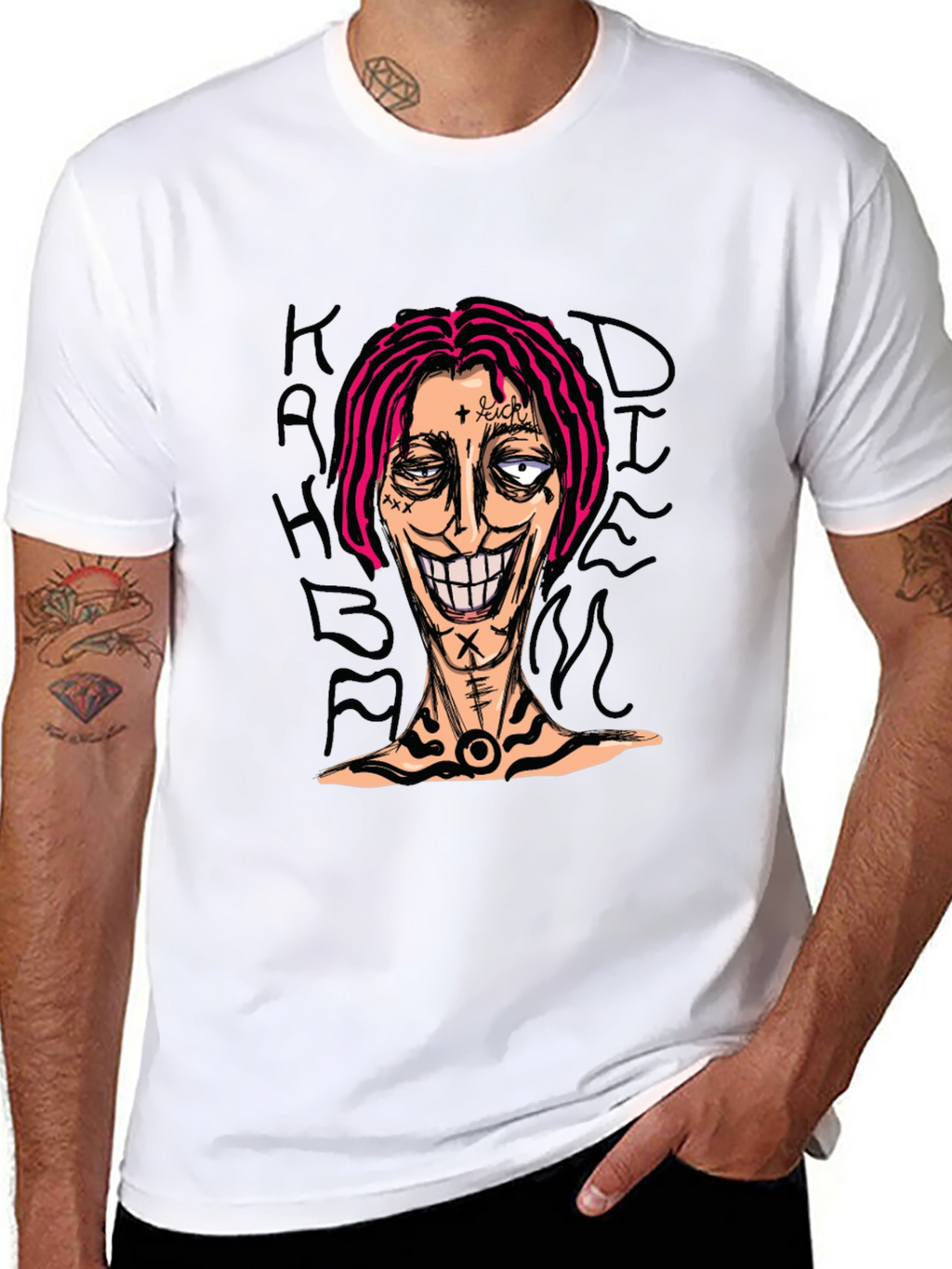 Graphic Print Tee - Edgy Cartoon Design