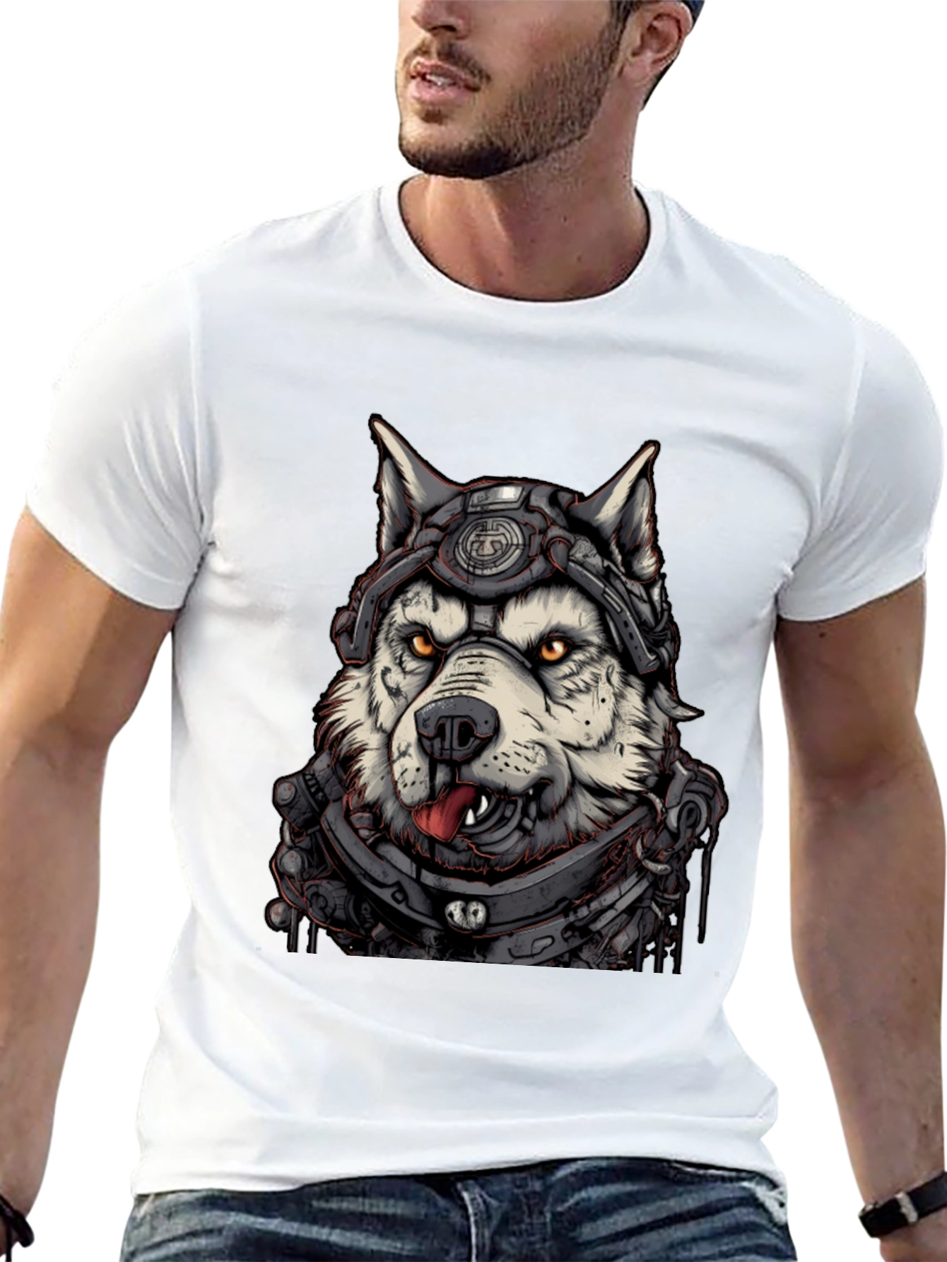 Cyberpunk Husky Graphic Tee