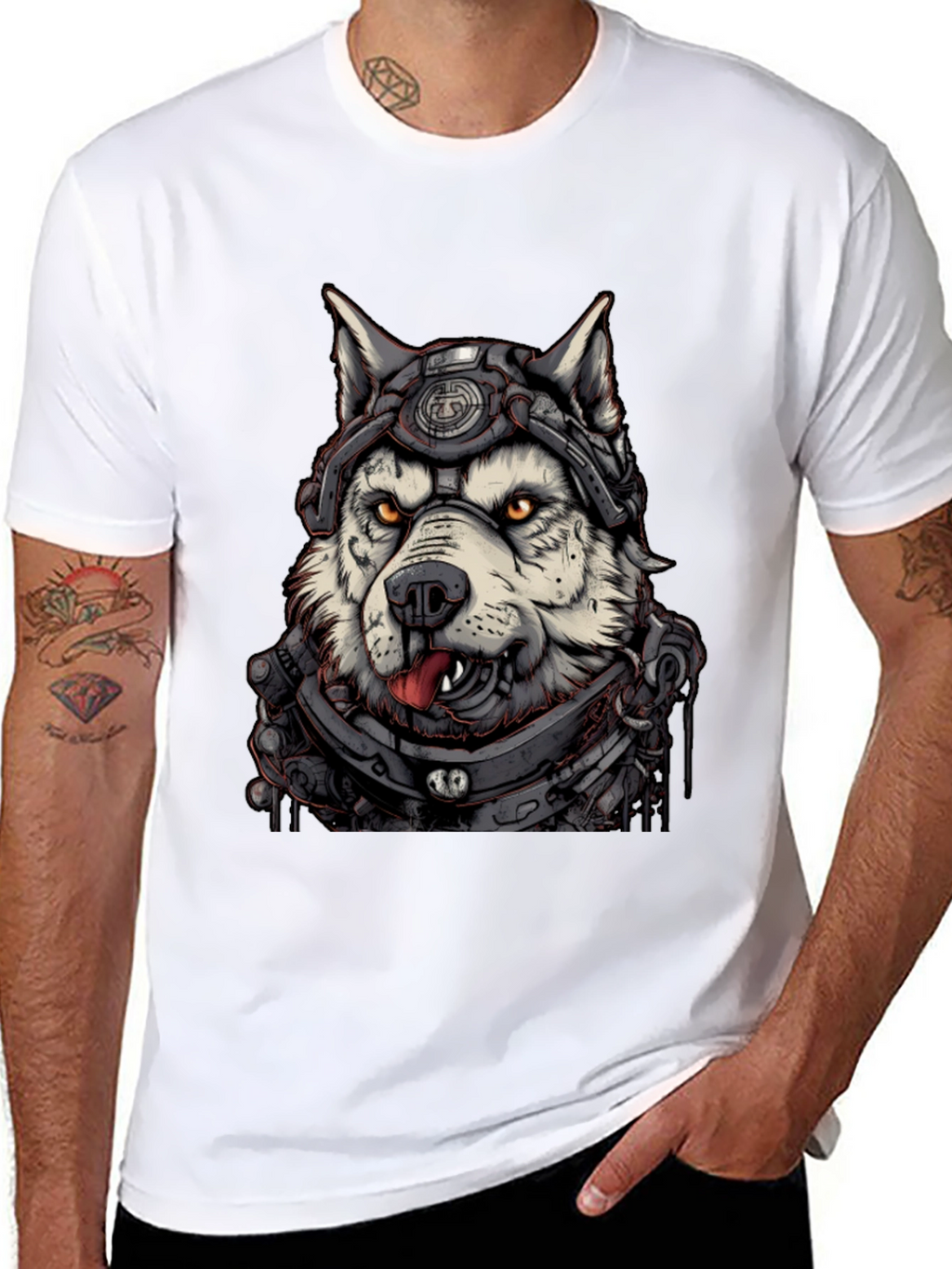 Cyberpunk Husky Graphic Tee