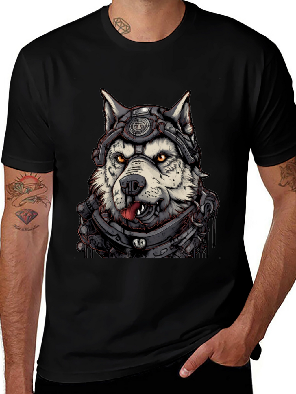 Cyberpunk Husky Graphic Tee