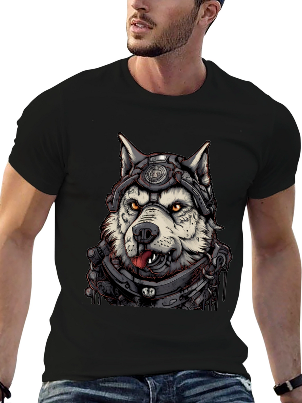Cyberpunk Husky Graphic Tee