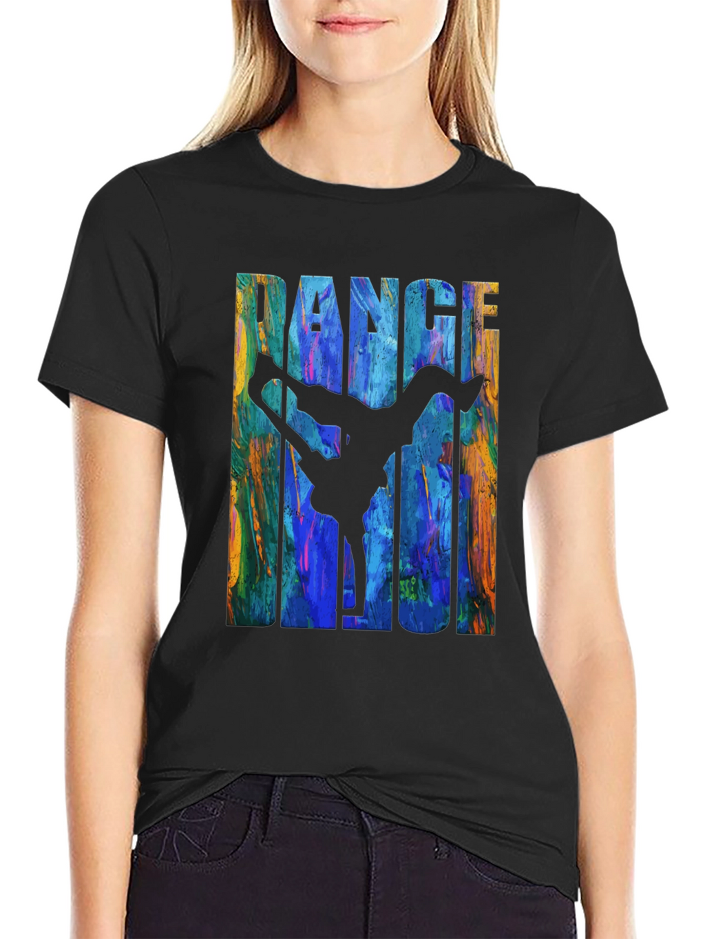 Dance Magic Graphic Tee - Black Cotton T-Shirt
