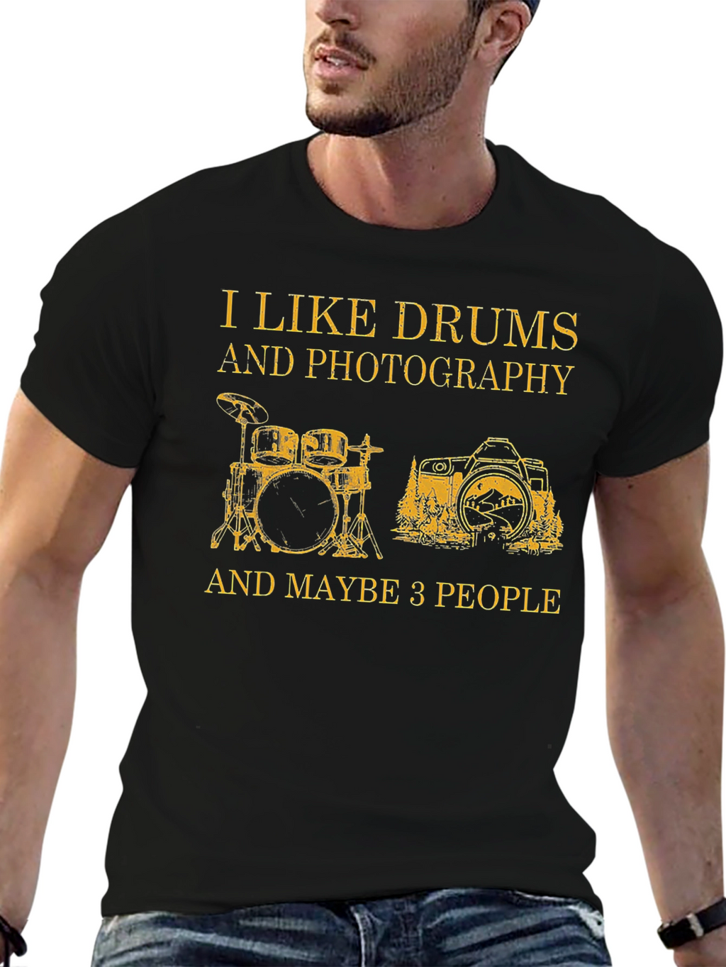 Drums & Photography Graphic T-Shirt