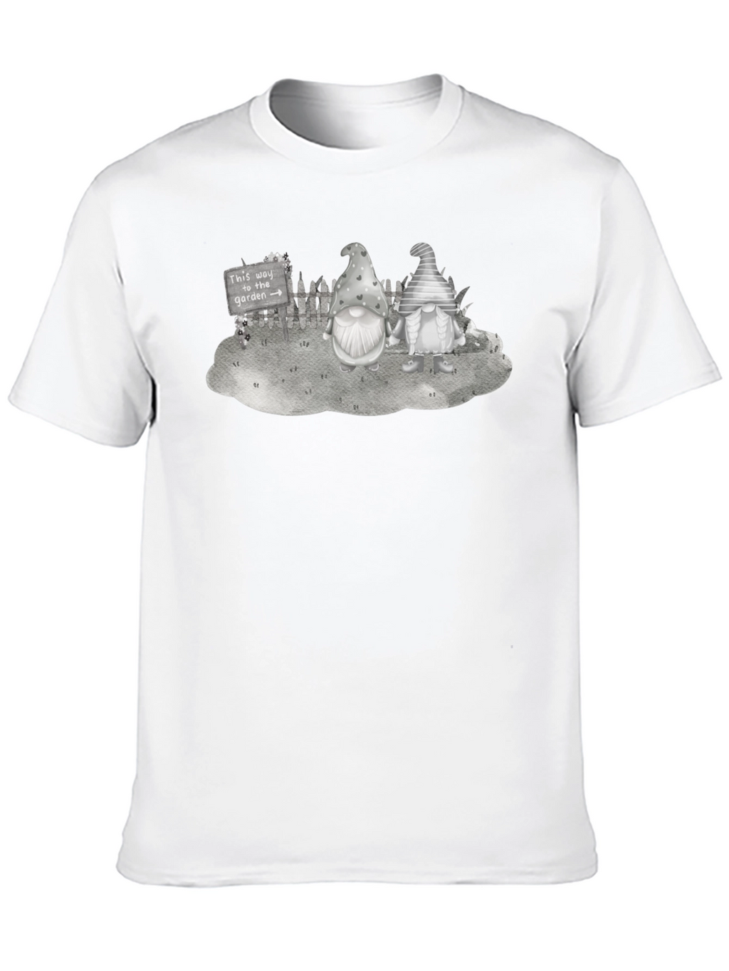 Gnome Garden T-Shirt - Whimsical Black Tee