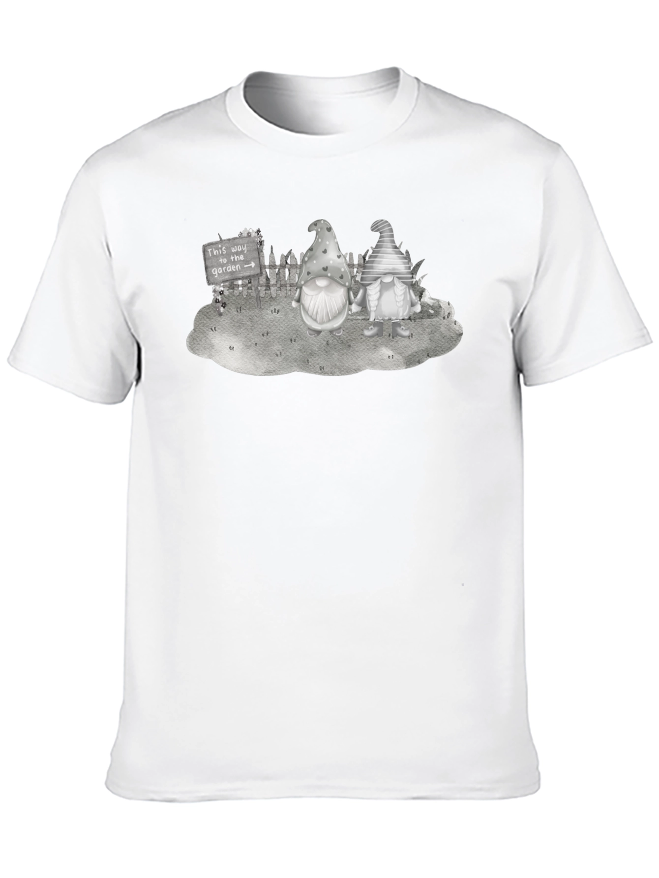 Gnome Garden T-Shirt - Whimsical Black Tee