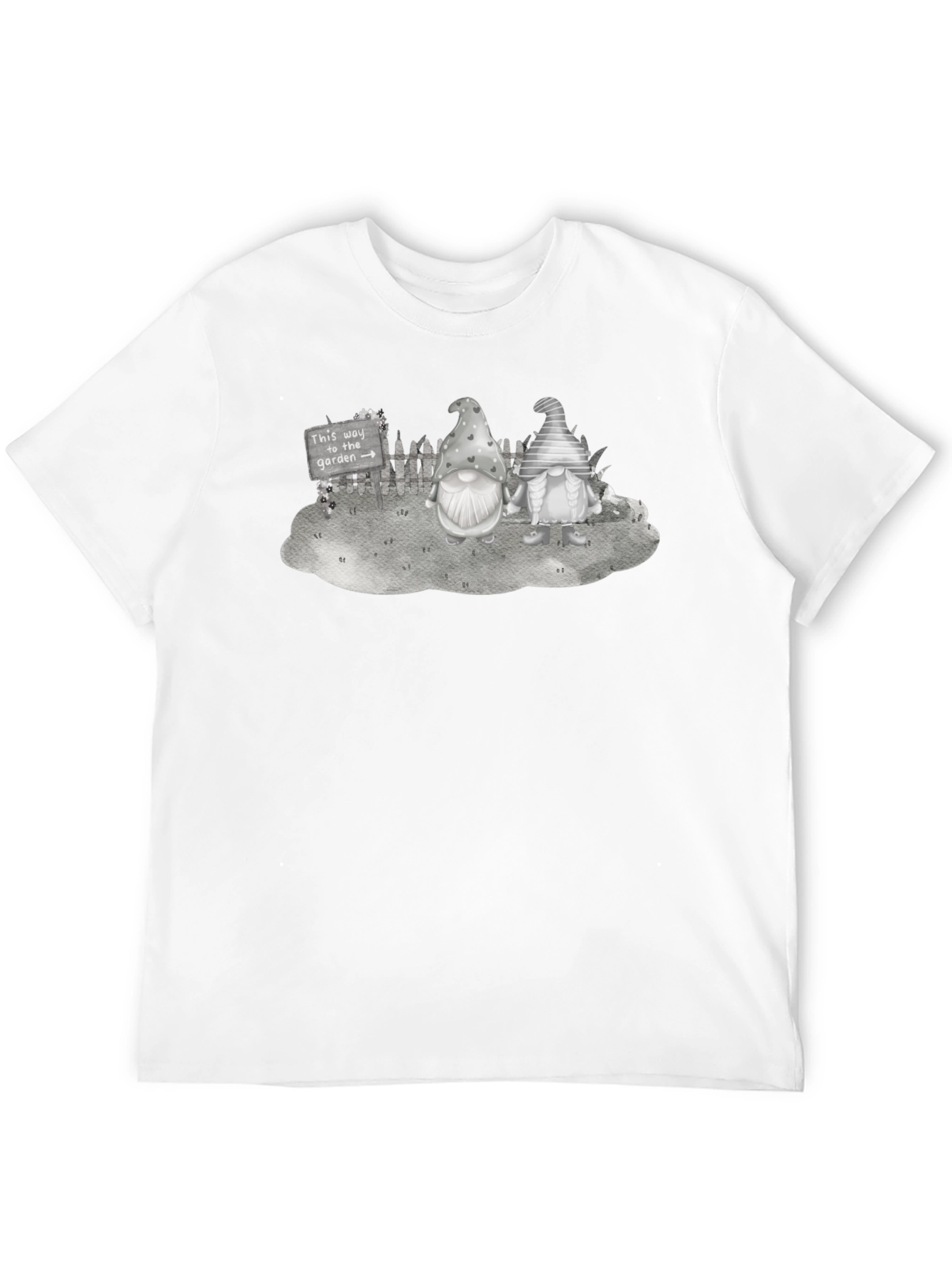 Gnome Garden T-Shirt - Whimsical Black Tee