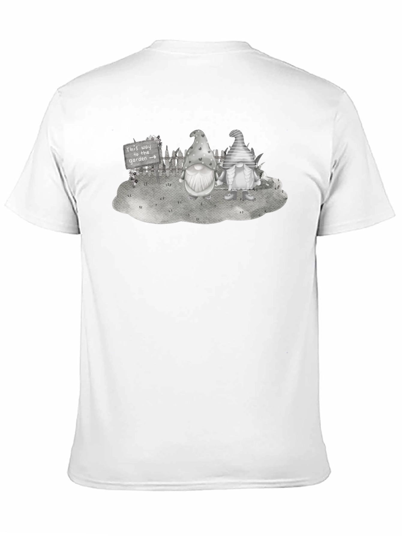 Gnome Garden T-Shirt - Whimsical Black Tee