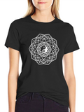 Yin Yang Mandala Graphic Tee - Unisex Black T-Shirt