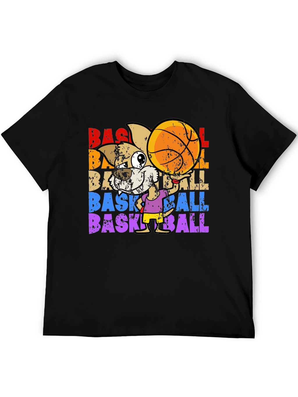 Basketball Dog Graphic T-Shirt