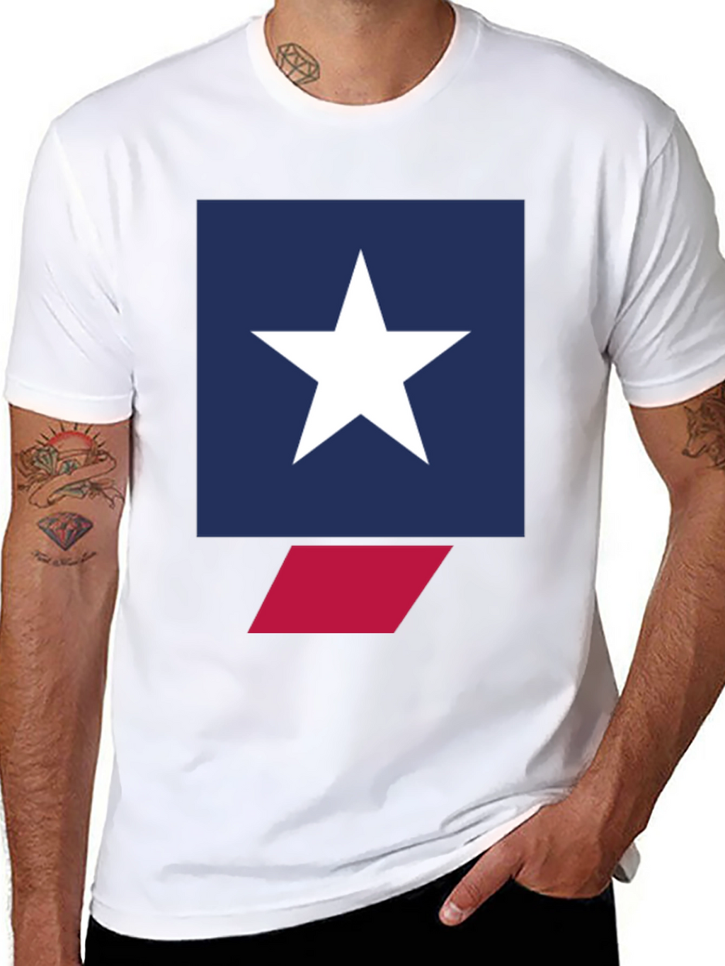 Star Graphic Tee - Mens Black Crew Neck T-Shirt