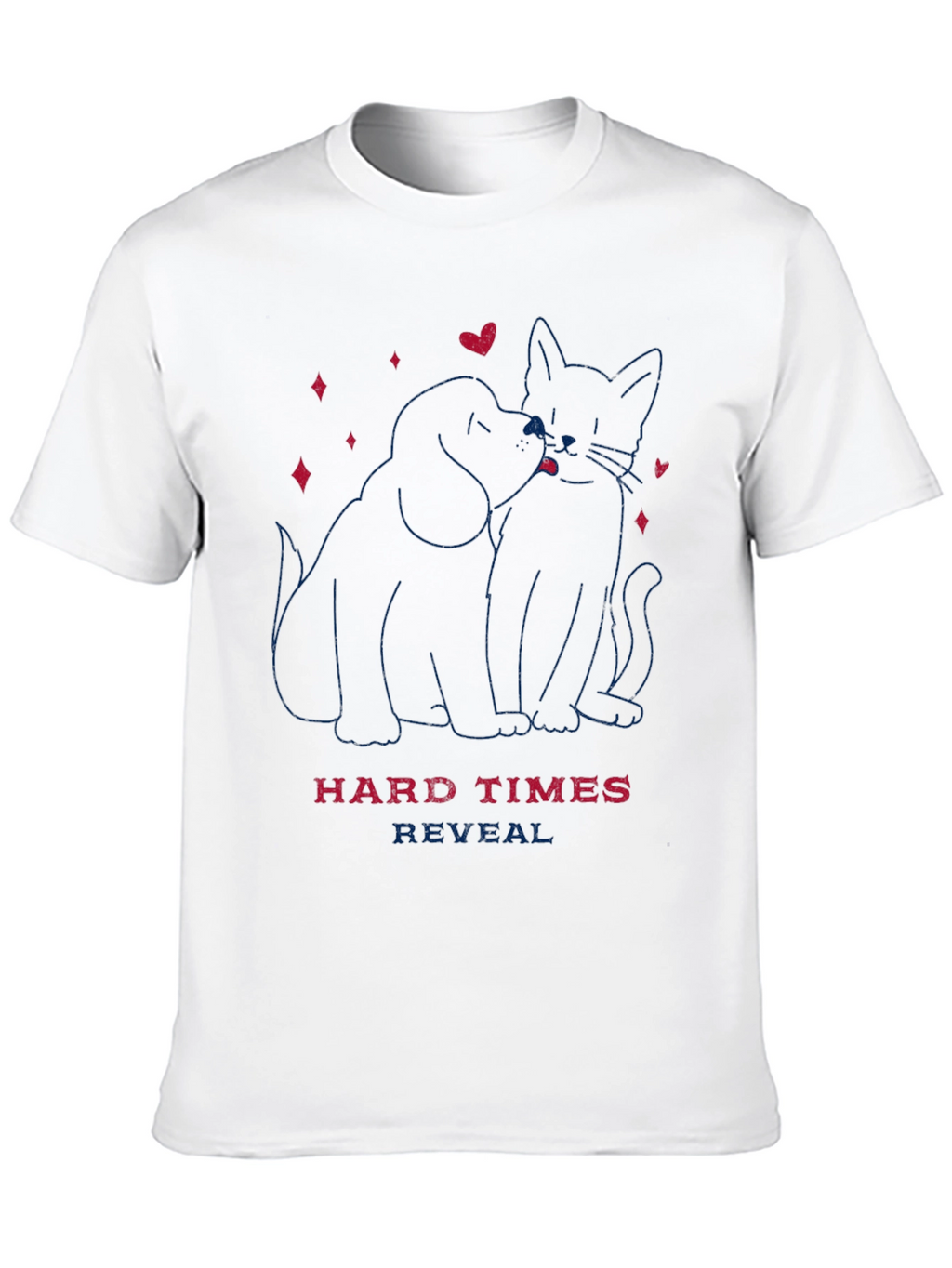 Dog & Cat Love T-Shirt - Hard Times Reveal