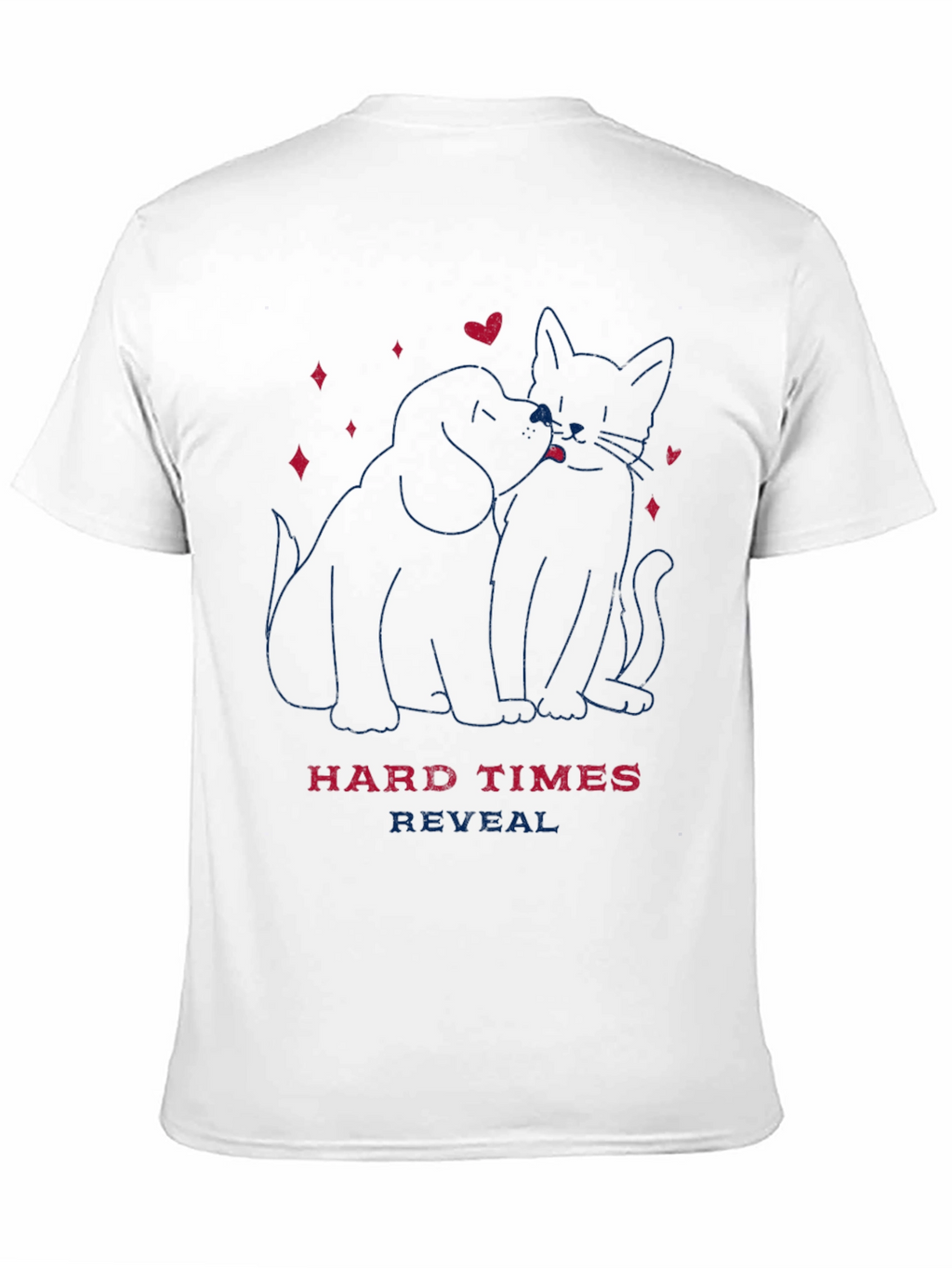 Dog & Cat Love T-Shirt - Hard Times Reveal