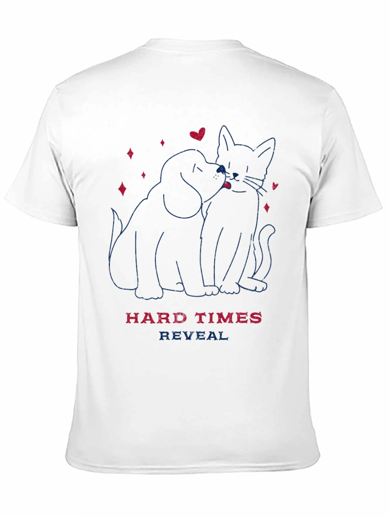 Dog & Cat Love T-Shirt - Hard Times Reveal