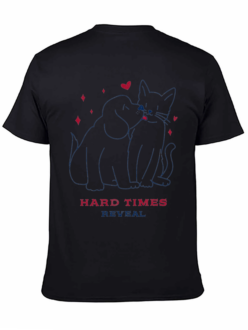 Dog & Cat Love T-Shirt - Hard Times Reveal