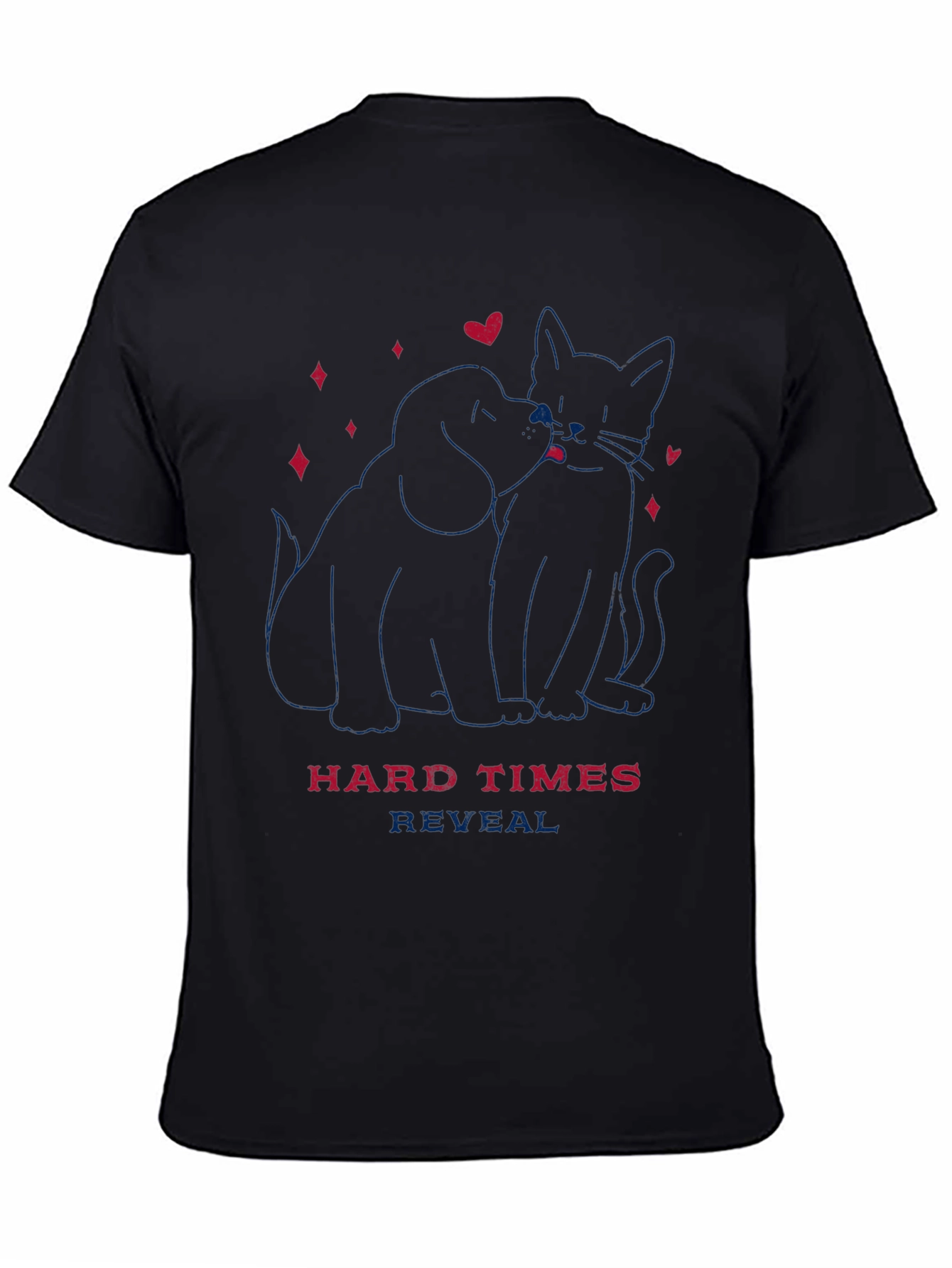Dog & Cat Love T-Shirt - Hard Times Reveal