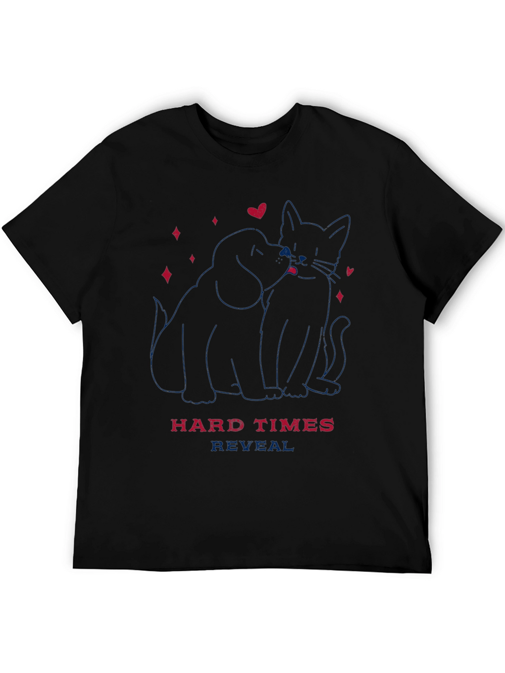 Dog & Cat Love T-Shirt - Hard Times Reveal
