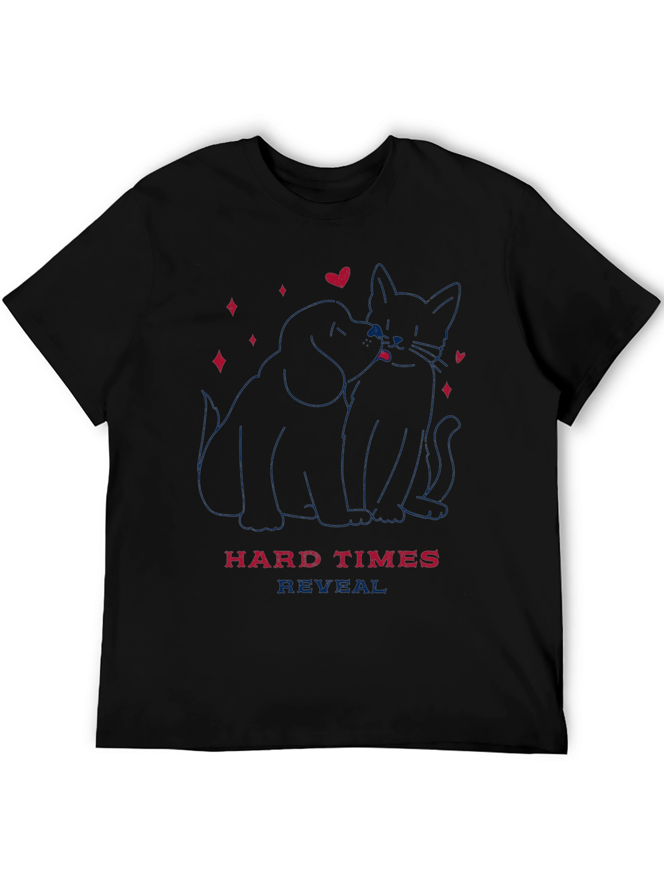 Dog & Cat Love T-Shirt - Hard Times Reveal