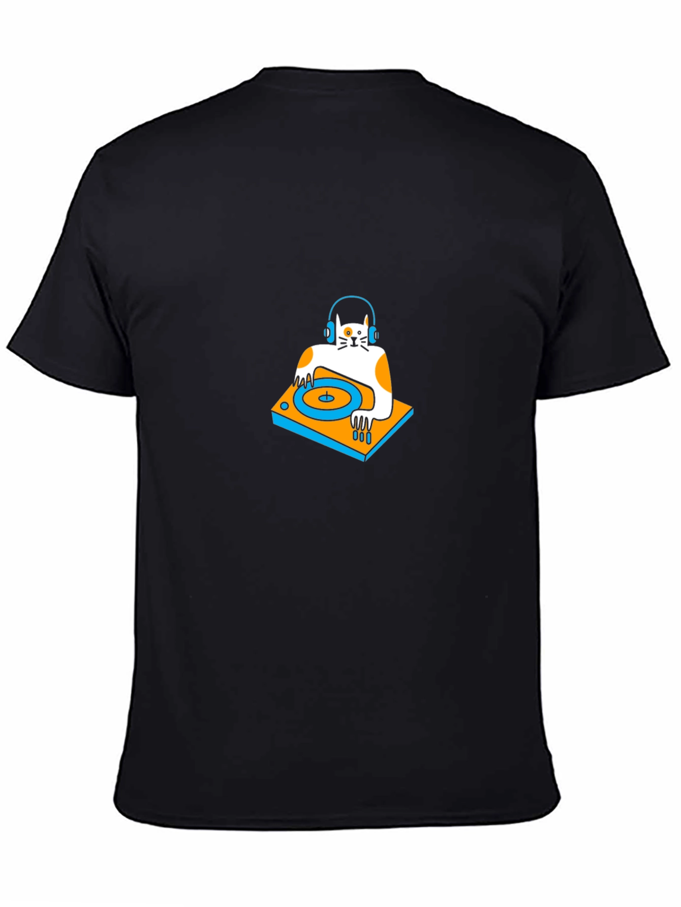 DJ Cat Black T-Shirt: Cool & Unique Design