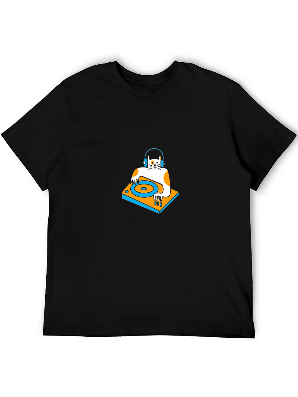 DJ Cat Black T-Shirt: Cool & Unique Design