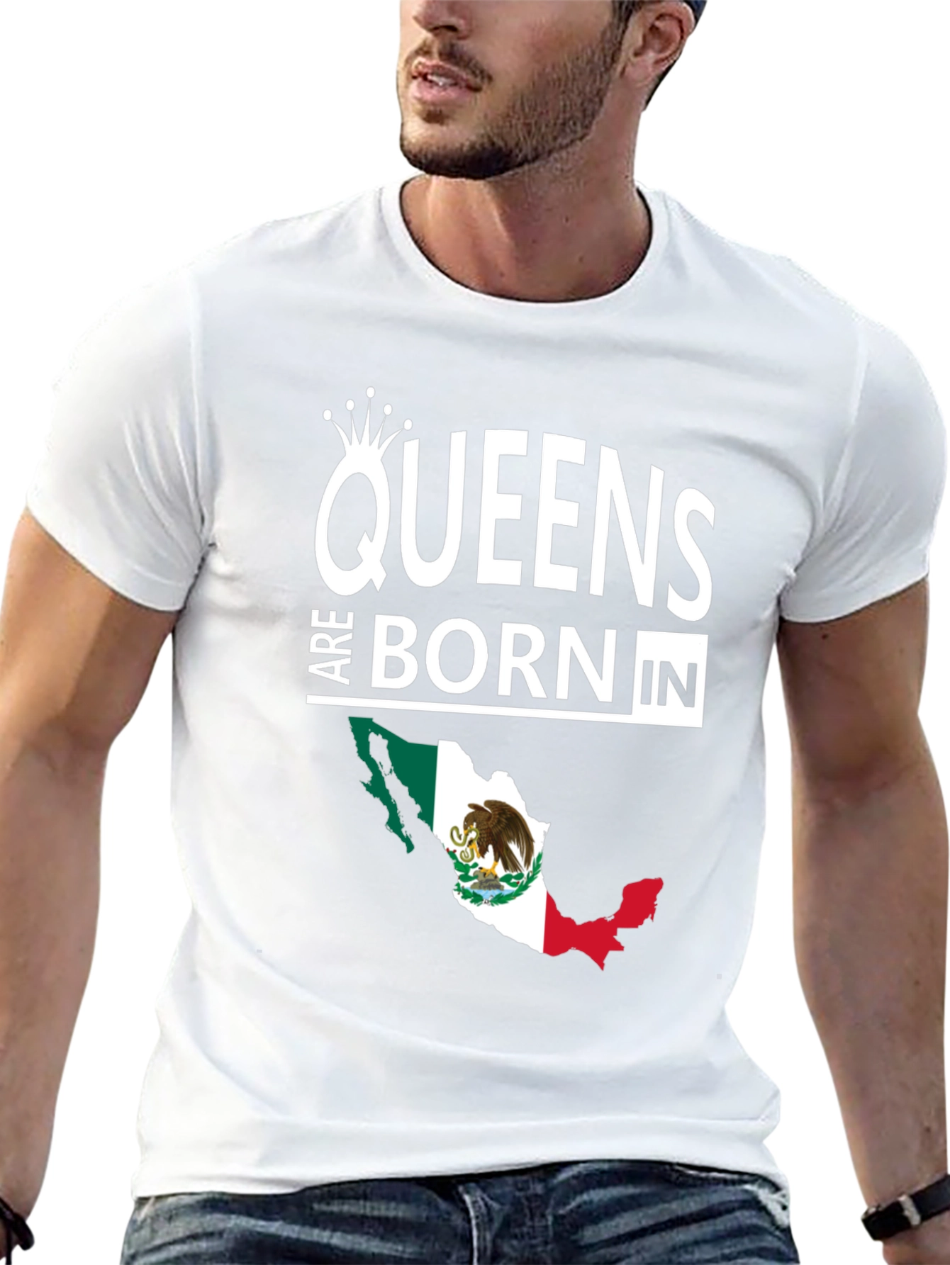 Queens Are Born In Mexico Black T-Shirt
