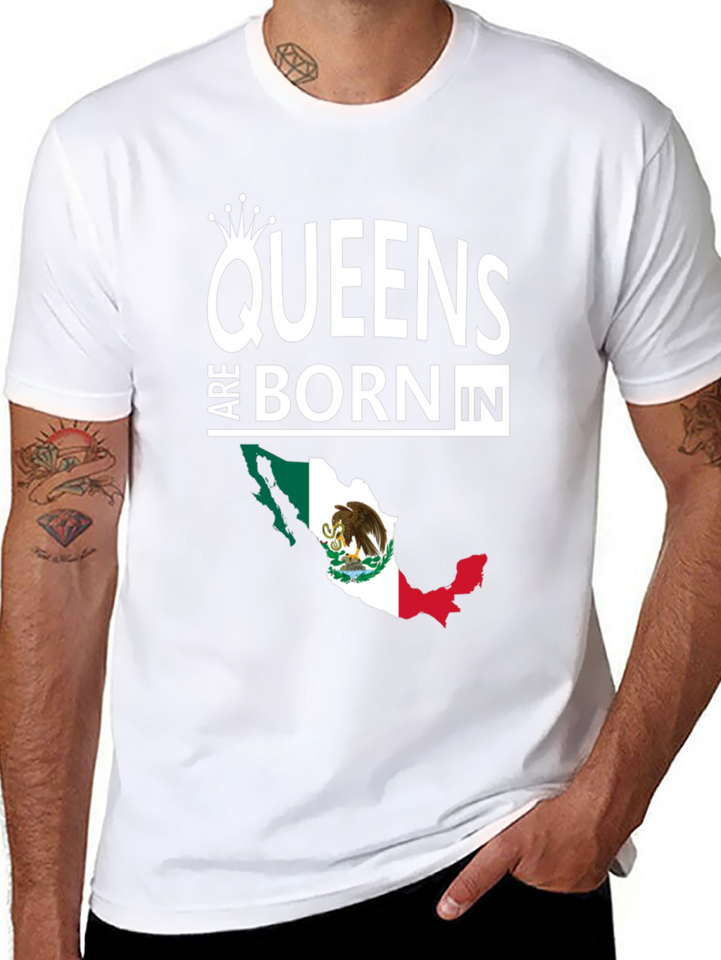 Queens Are Born In Mexico Black T-Shirt