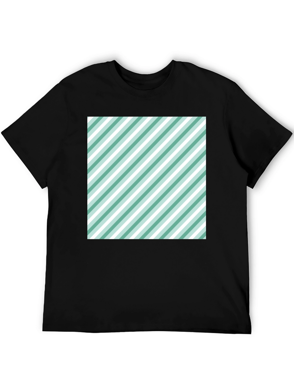 Striped Pattern T-Shirt - Black