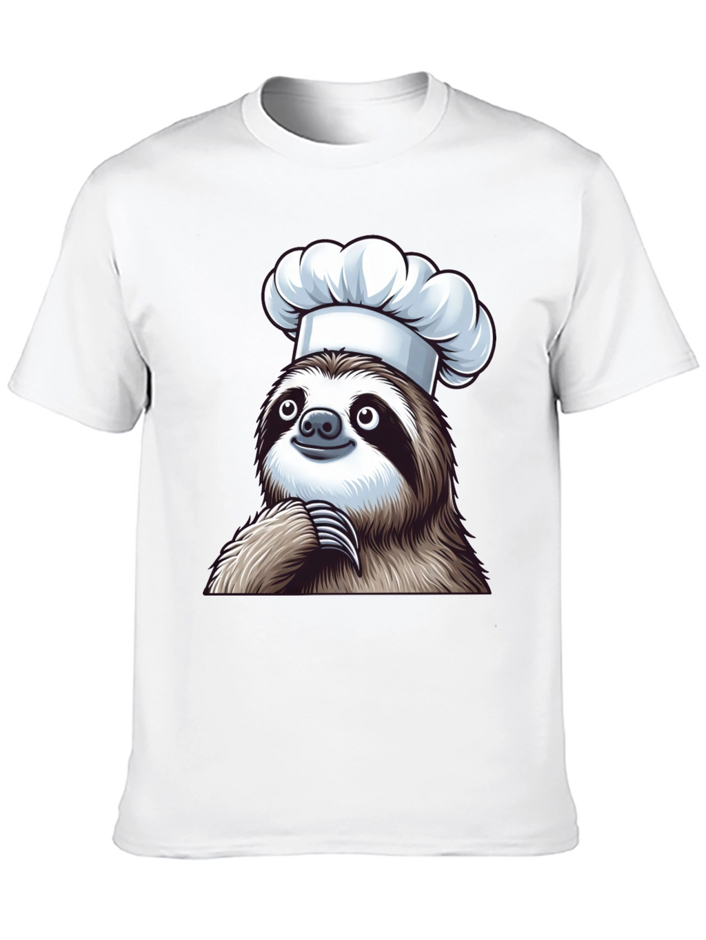 Chef Sloth Black T-Shirt - Funny Animal Graphic Tee