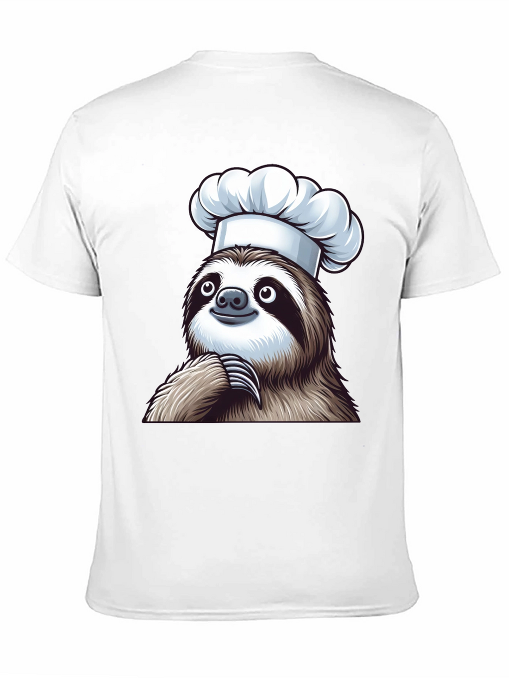Chef Sloth Black T-Shirt - Funny Animal Graphic Tee