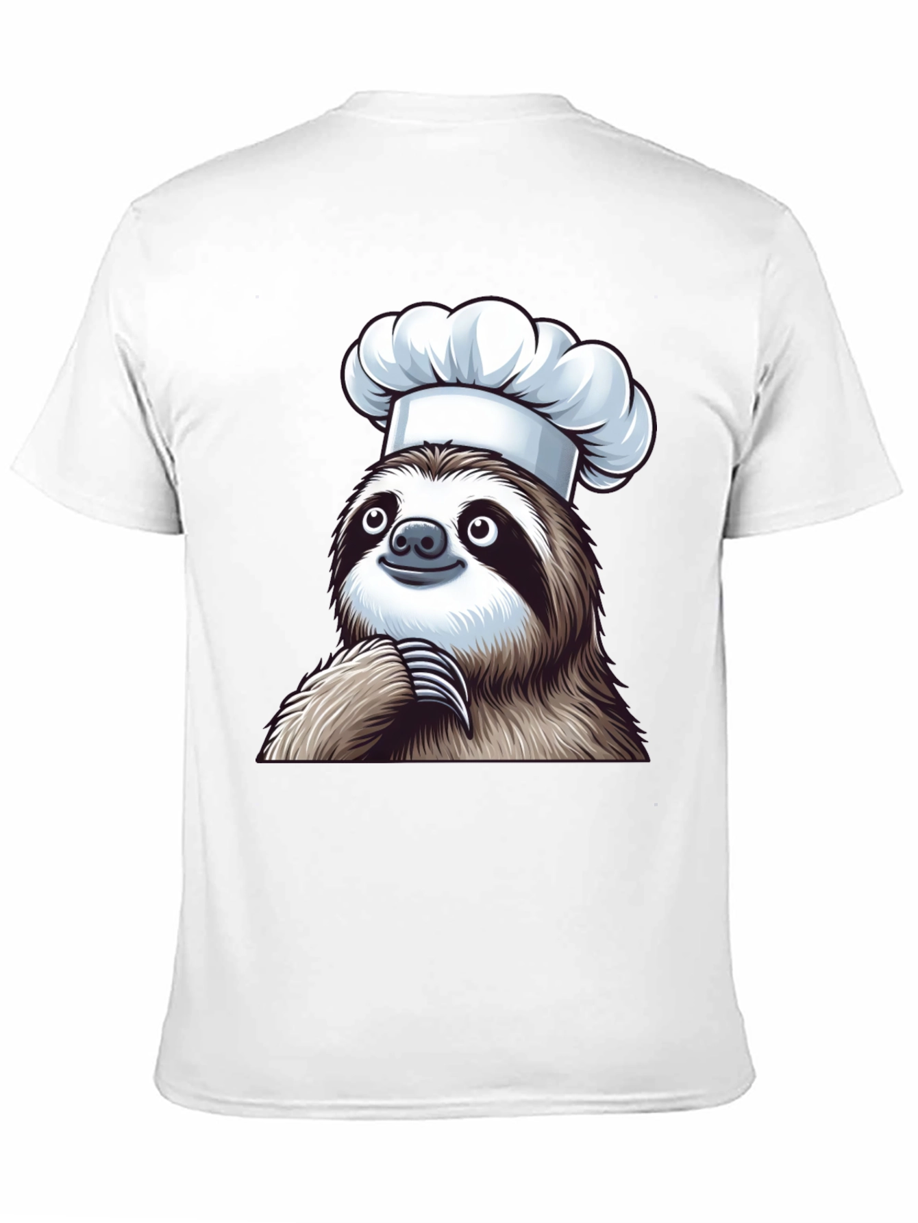Chef Sloth Black T-Shirt - Funny Animal Graphic Tee