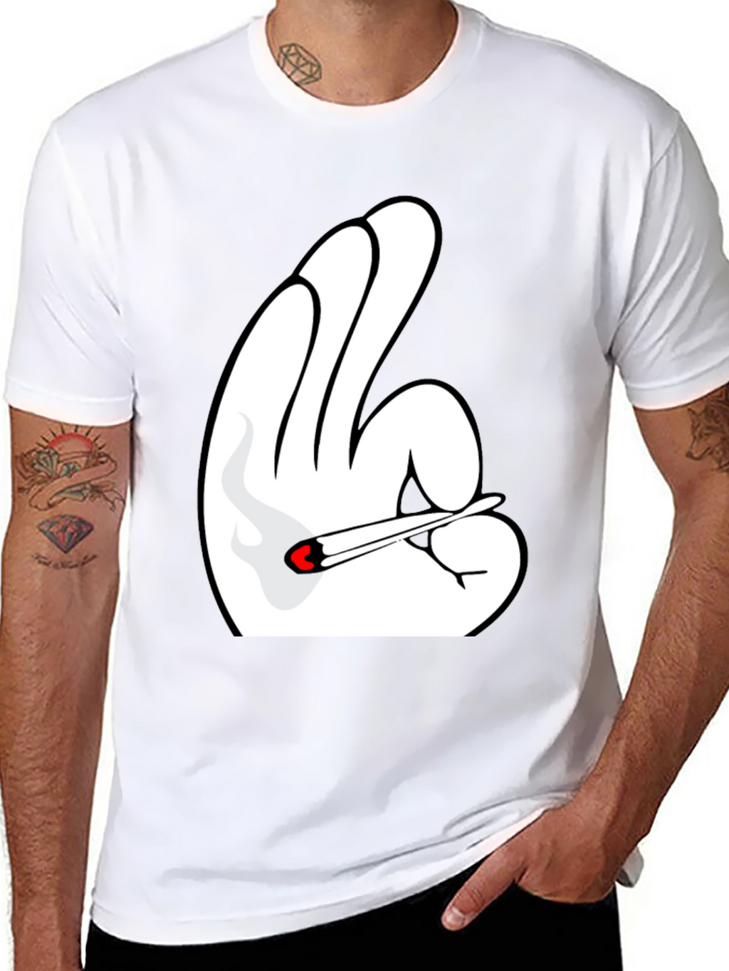 Novelty Hand Gesture T-Shirt - Black Tee