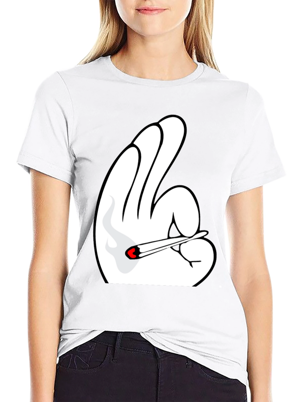 Novelty Hand Gesture T-Shirt - Black Tee