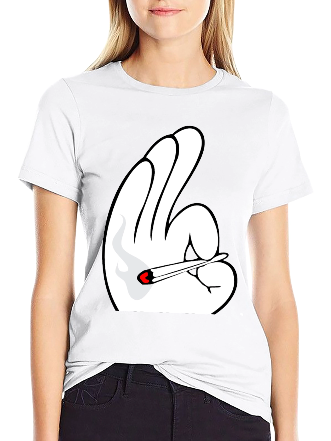 Novelty Hand Gesture T-Shirt - Black Tee