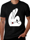 Novelty Hand Gesture T-Shirt - Black Tee