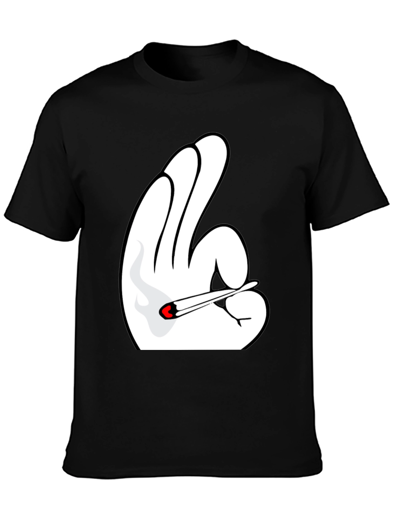 Novelty Hand Gesture T-Shirt - Black Tee