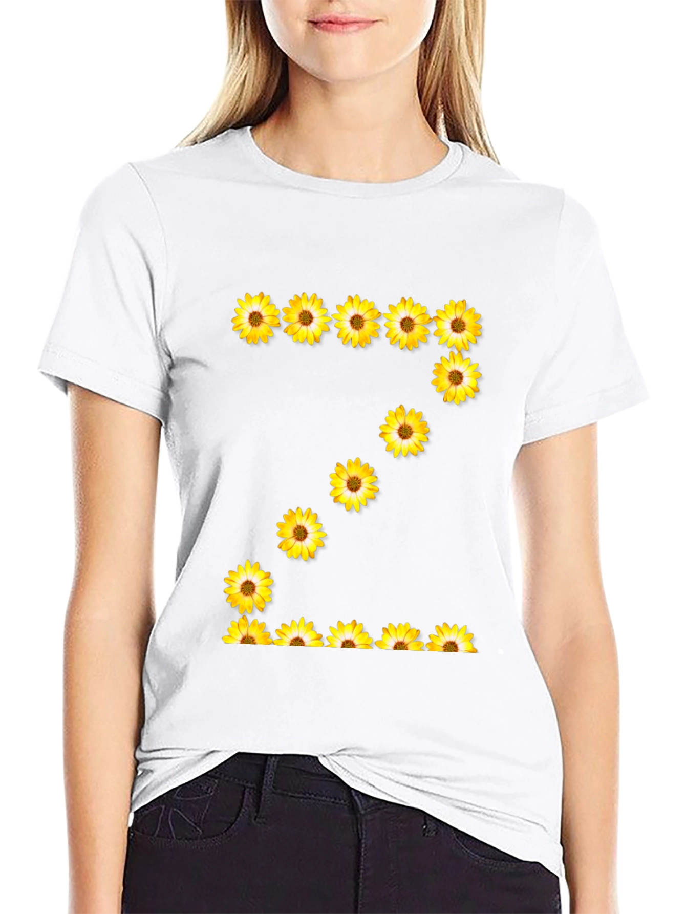 Sunflower Letter Z Black T-Shirt