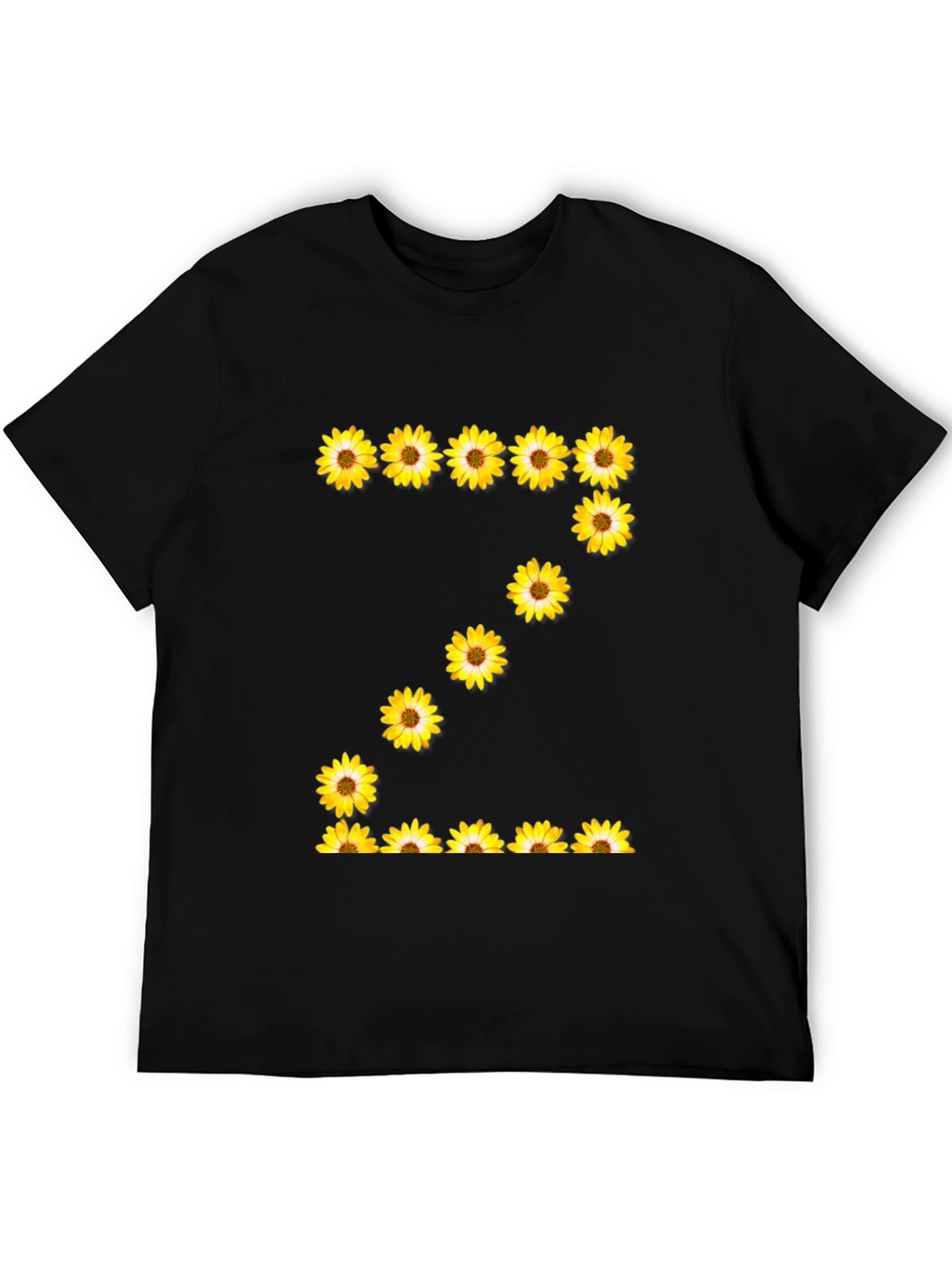 Sunflower Letter Z Black T-Shirt