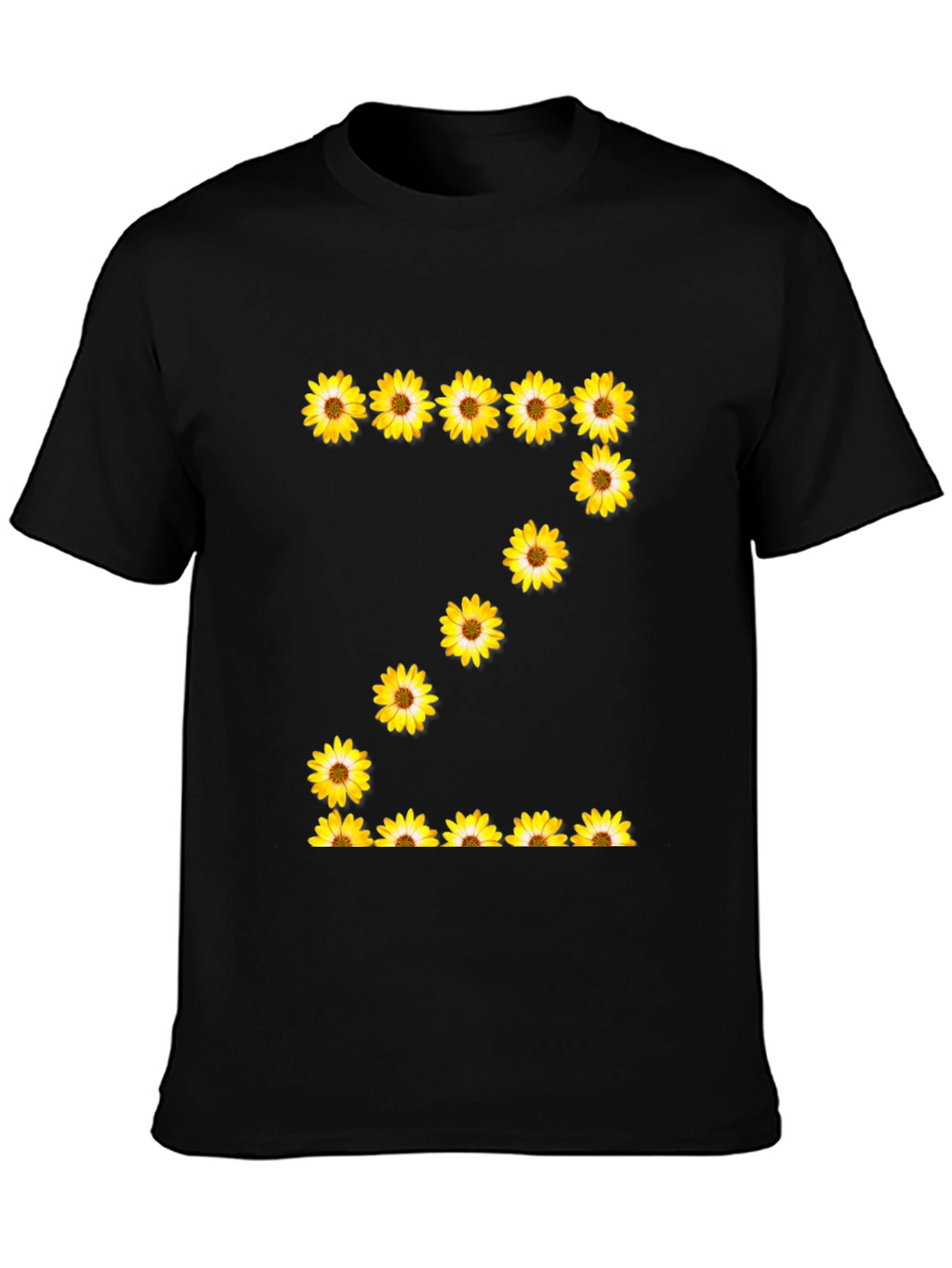 Sunflower Letter Z Black T-Shirt