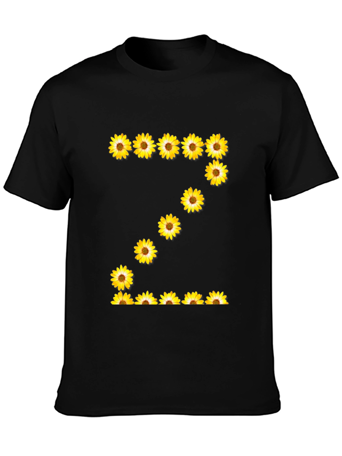 Sunflower Letter Z Black T-Shirt